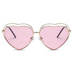 MESA | Women Metal Halo Wire Art Heart Shape Color Lens Sunglasses