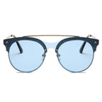 ENDICOTT | Round Circle Brow-Bar Tinted Lens Sunglasses