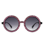 Dreamwey - Round Fashion Rhinestone Circle Oversize Women Sunglasses