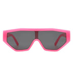 Firelily - Geometric Square Oversize Futuristic Fashion Sunglasses