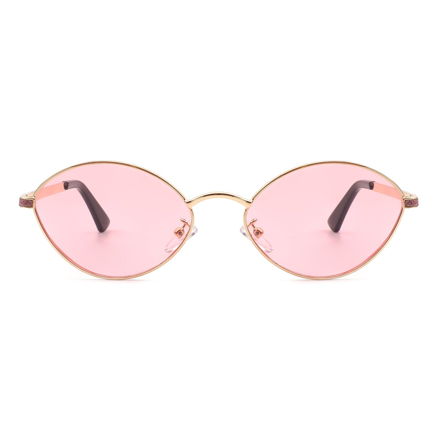 Ufril - Oval Retro Geometric Round Glitter Fashion Sunglasses