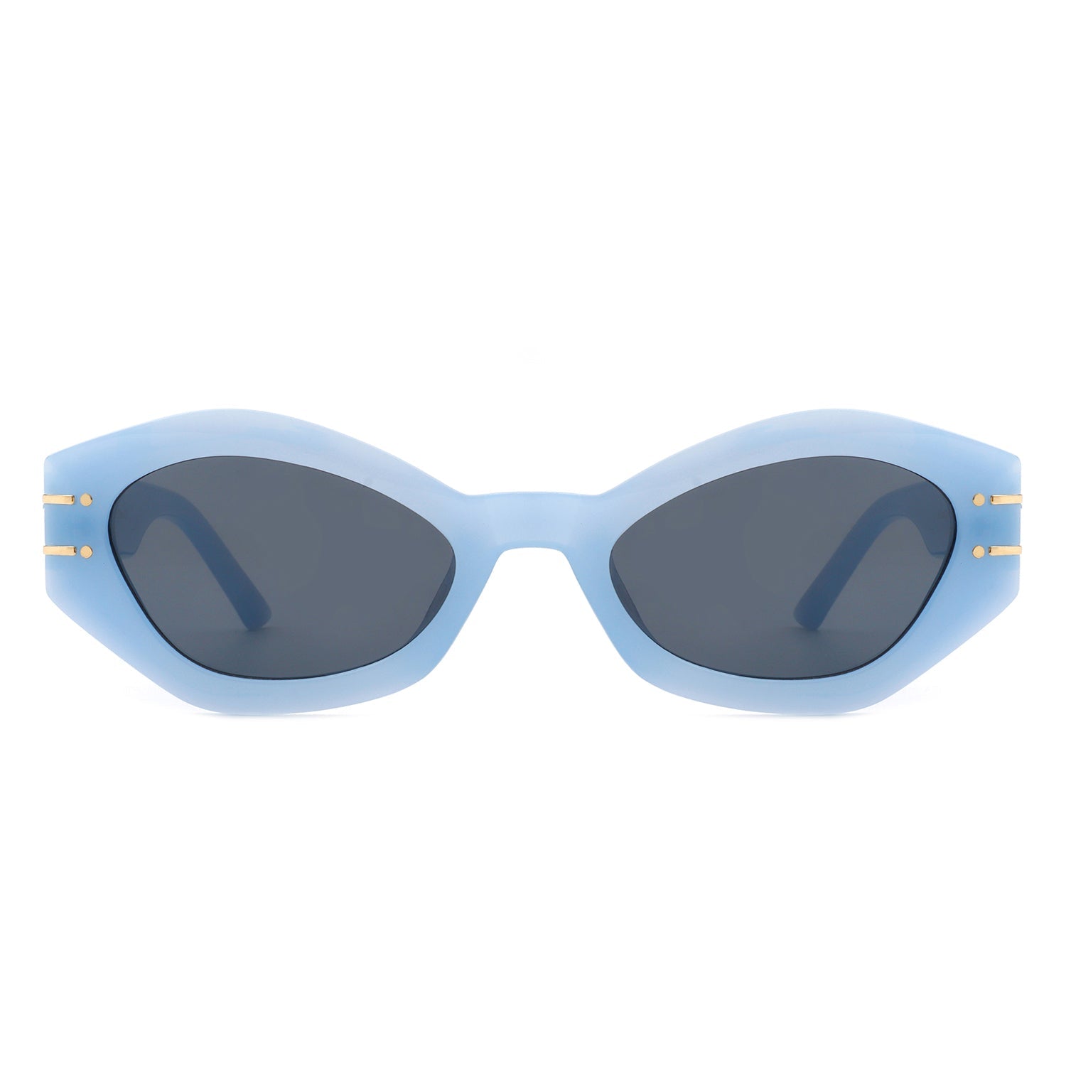 Elysiant - Geometric Oval Slim Fashion Round Cat Eye Sunglasses