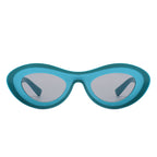 Alba - Oval Retro Round Tinted Fashion Cat Eye Sunglasses