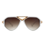 Unityth - Geometric Retro Round Vintage Fashion Aviator Sunglasses