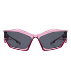 Pollich - Futuristic Rectangle Geometric Chunky Square Fashion Sunglasses
