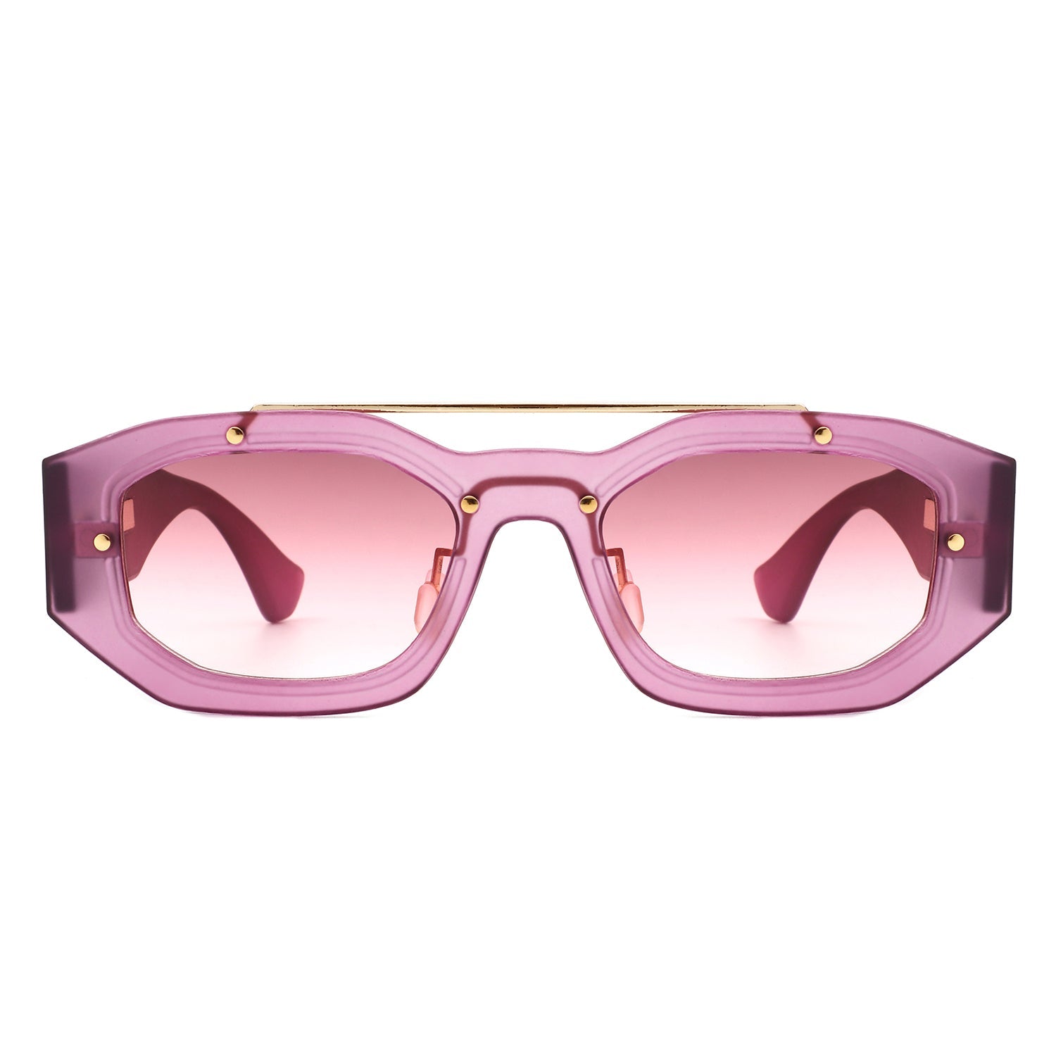 Xanadusk- Geometric Retro Irregular Brow-Bar Square Fashion Sunglasses