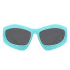 Xaron - Geometric Square Tinted Oversize Chunky Fashion Sunglasses
