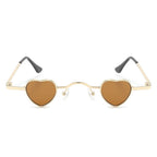 Zyral - Metal Heart Shaped Tinted Mini Color Pop Sunglasses