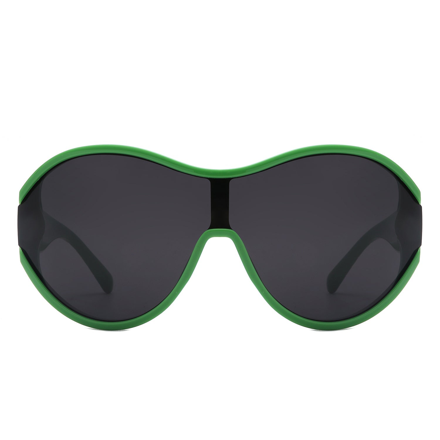 Gwyneth - Oversize Oval Retro Circle Fashion Curved Round Sunglasses