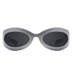 Albion - Oval Wrap Around Retro Round Fashion Sunglasses