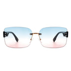 Dreamsea - Rectangle Classic Rimless Square Retro Tinted Fashion Sunglasses