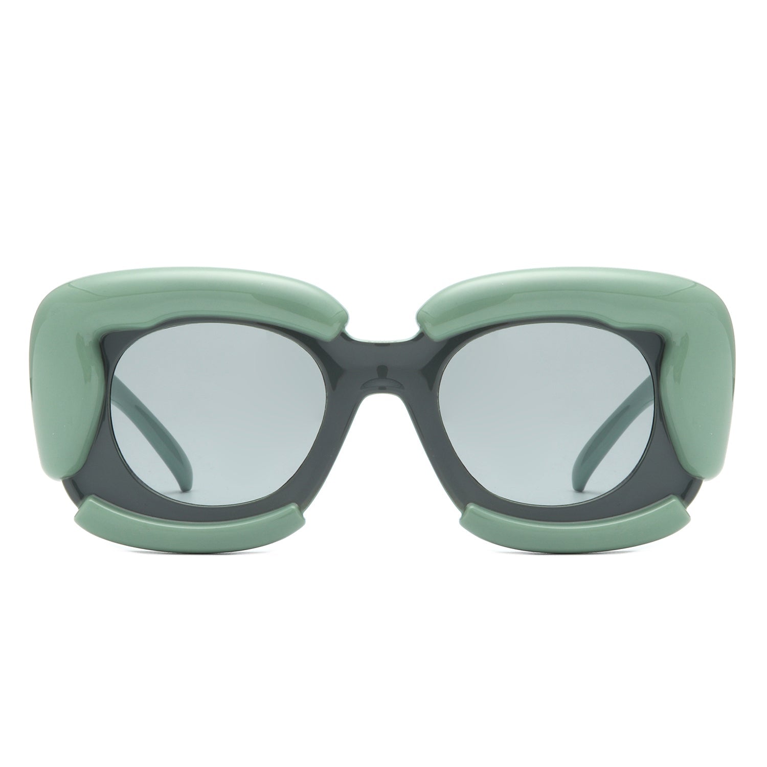 Twirl - Square Geometric Irregular Chunky Fashion Futuristic Sunglasses