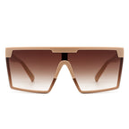 Vitalize - Oversize Retro Square Flat Top Tinted Fashion Women Sunglasses
