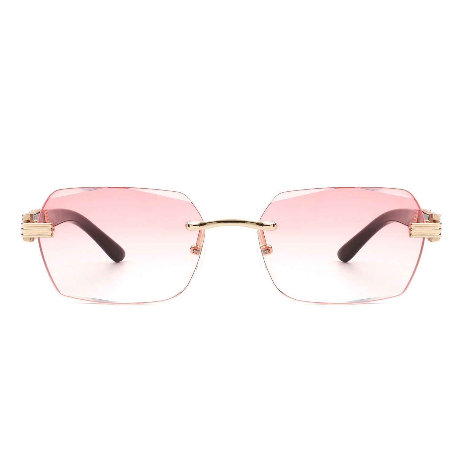Hailstorm - Rectangle Retro Rimless Tinted Frameless Fashion Square Sunglasses