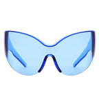 Quirk - Futuristic Oversized Shield Wrap Around Tinted Sunglasses