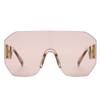 Brio - Oversized Bold Square Retro Rimless Sunglasses