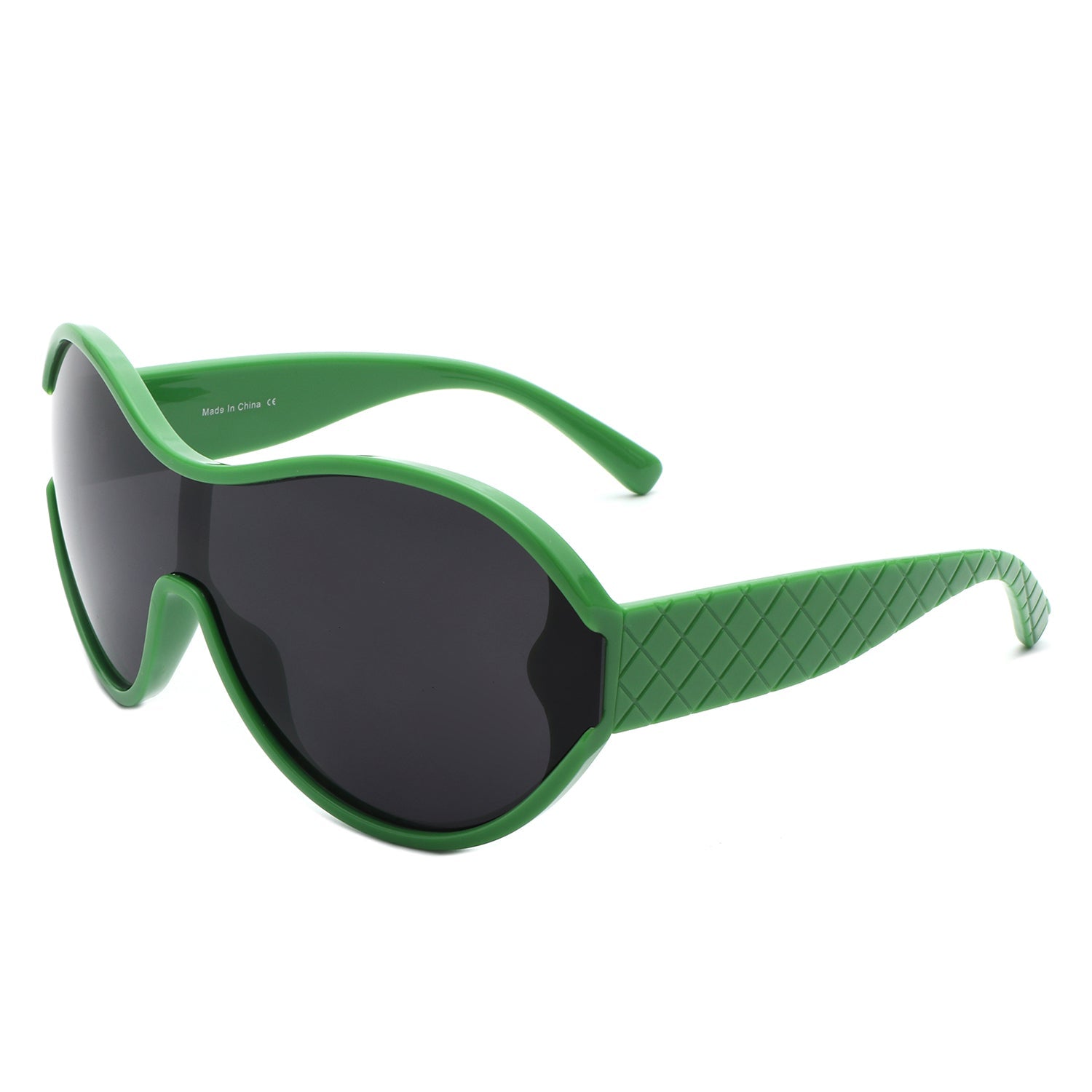 Gwyneth - Oversize Oval Retro Circle Fashion Curved Round Sunglasses