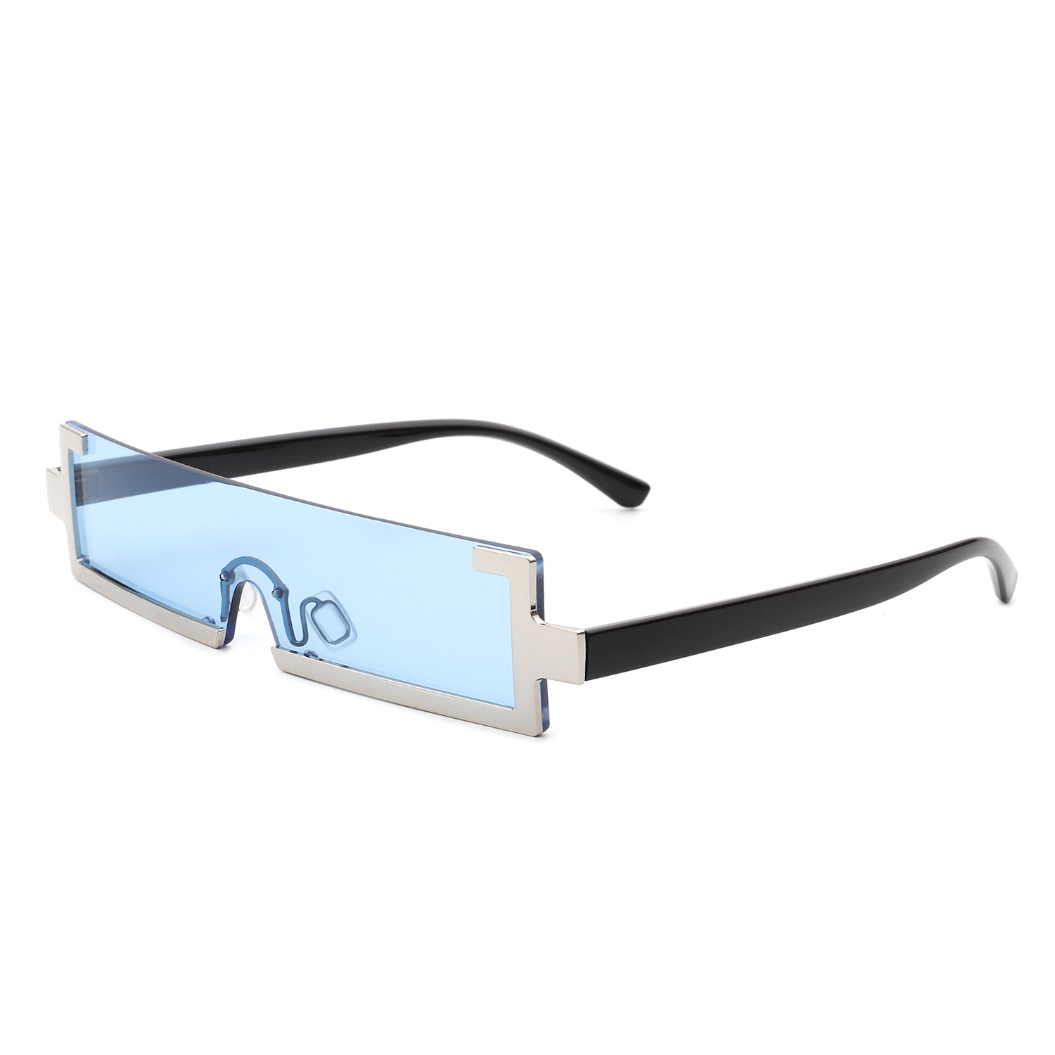 Celestra - Retro Rectangular Narrow Semi Rimless Vintage Slim Fashion Sunglasses
