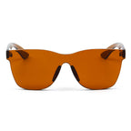 LEMOORE | Retro Flat Lens Candy Color Square Rimless Tinted Colorful Lenses Sunglasses