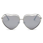 MESA | Women Metal Halo Wire Art Heart Shape Color Lens Sunglasses