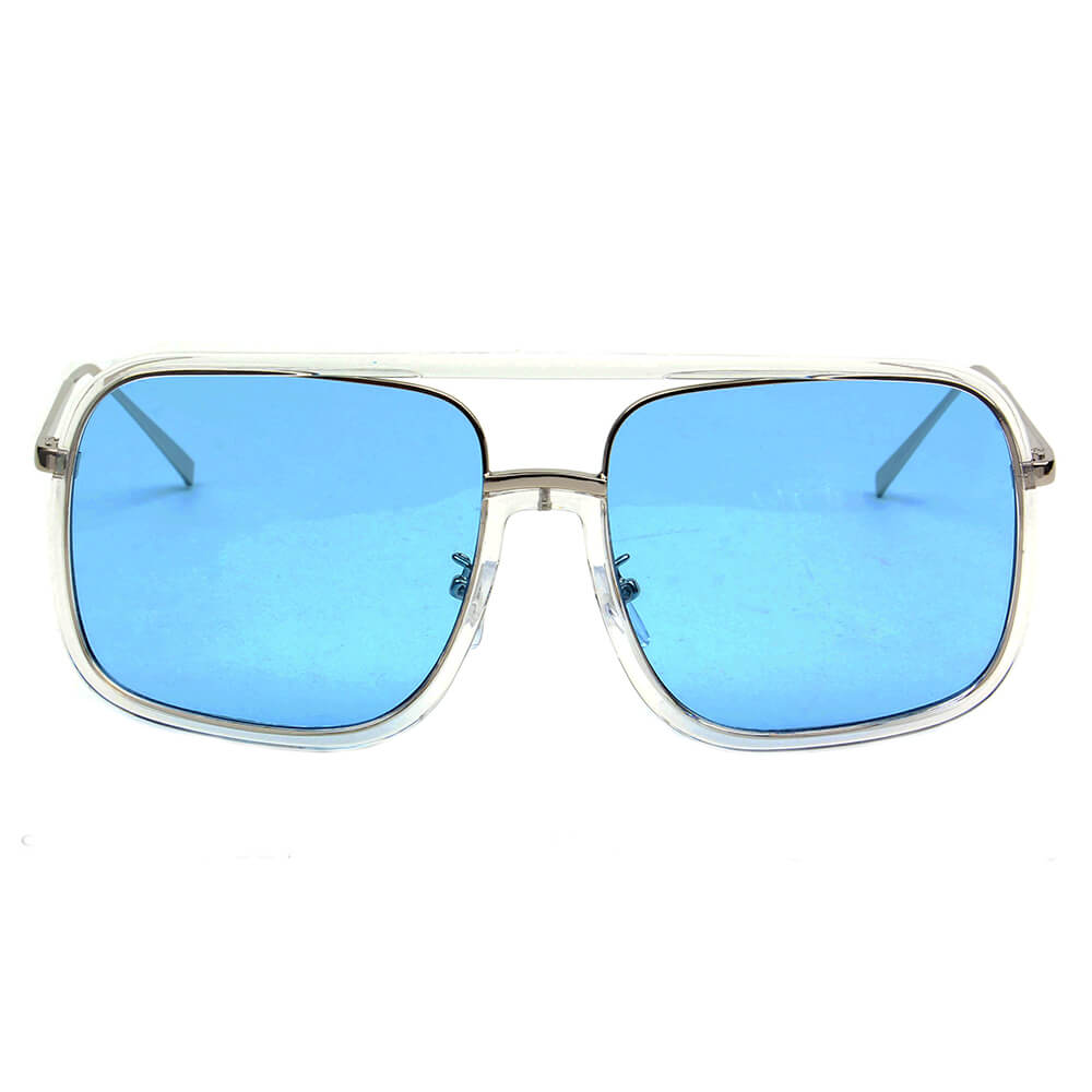 MAGNA | Oversized Pillowed Square Fashion Rim Aviator Design Sunglasses
