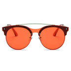 ENDICOTT | Round Circle Brow-Bar Tinted Lens Sunglasses