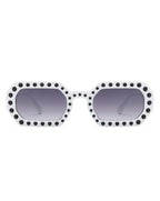 Whisp - Square Retro Rhinestone Tinted Geometric Fashion Sunglasses