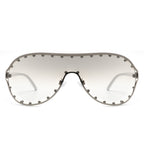 Evanesce - Oversize Rhinestone Design Fashion Women Aviator Sunglasses