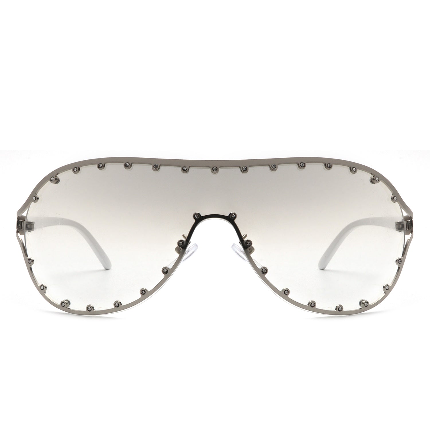 Evanesce - Oversize Rhinestone Design Fashion Women Aviator Sunglasses