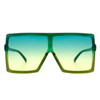 Zenithia - Square Oversize Women Flat Top Fashion Sunglasses