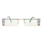 Loro - Rectangle Retro Narrow Slim Flat Top Tinted Sunglasses