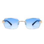 Hailstorm - Rectangle Retro Rimless Tinted Frameless Fashion Square Sunglasses