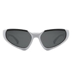 Dazzling - Rectangle Retro Fashion Wrap Around Sunglasses