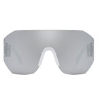 Brio - Oversized Bold Square Retro Rimless Sunglasses