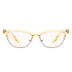 Mistique - Women Retro Half Frame Square Fashion Cat Eye Sunglasses