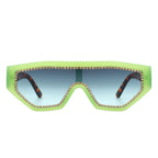 Goldleaf - Geometric Oversize Glitter Square Fashion Women Sunglasses