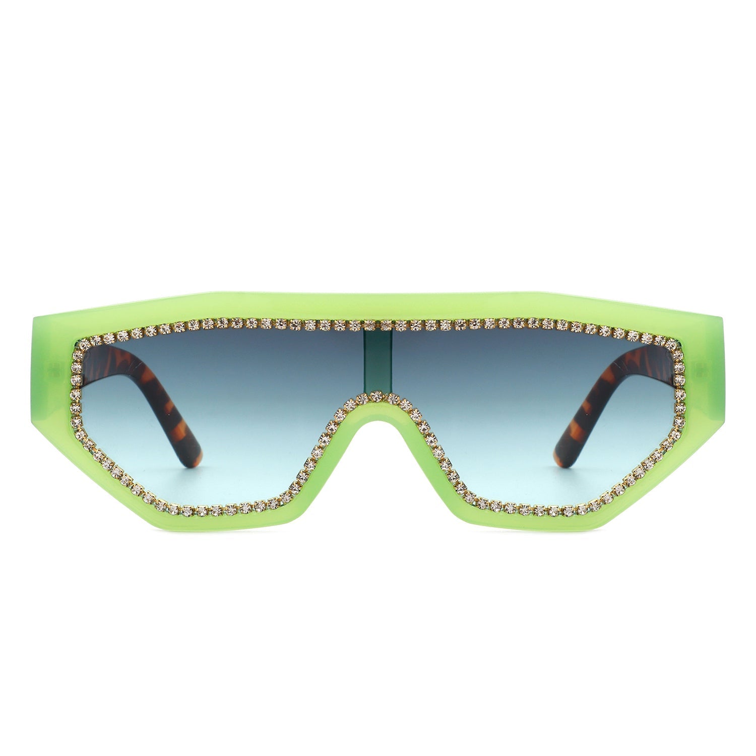 Goldleaf - Geometric Oversize Glitter Square Fashion Women Sunglasses