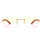 Oceanize - Rectangle Rimless Retro Frameless Fashion Tinted Sunglasses