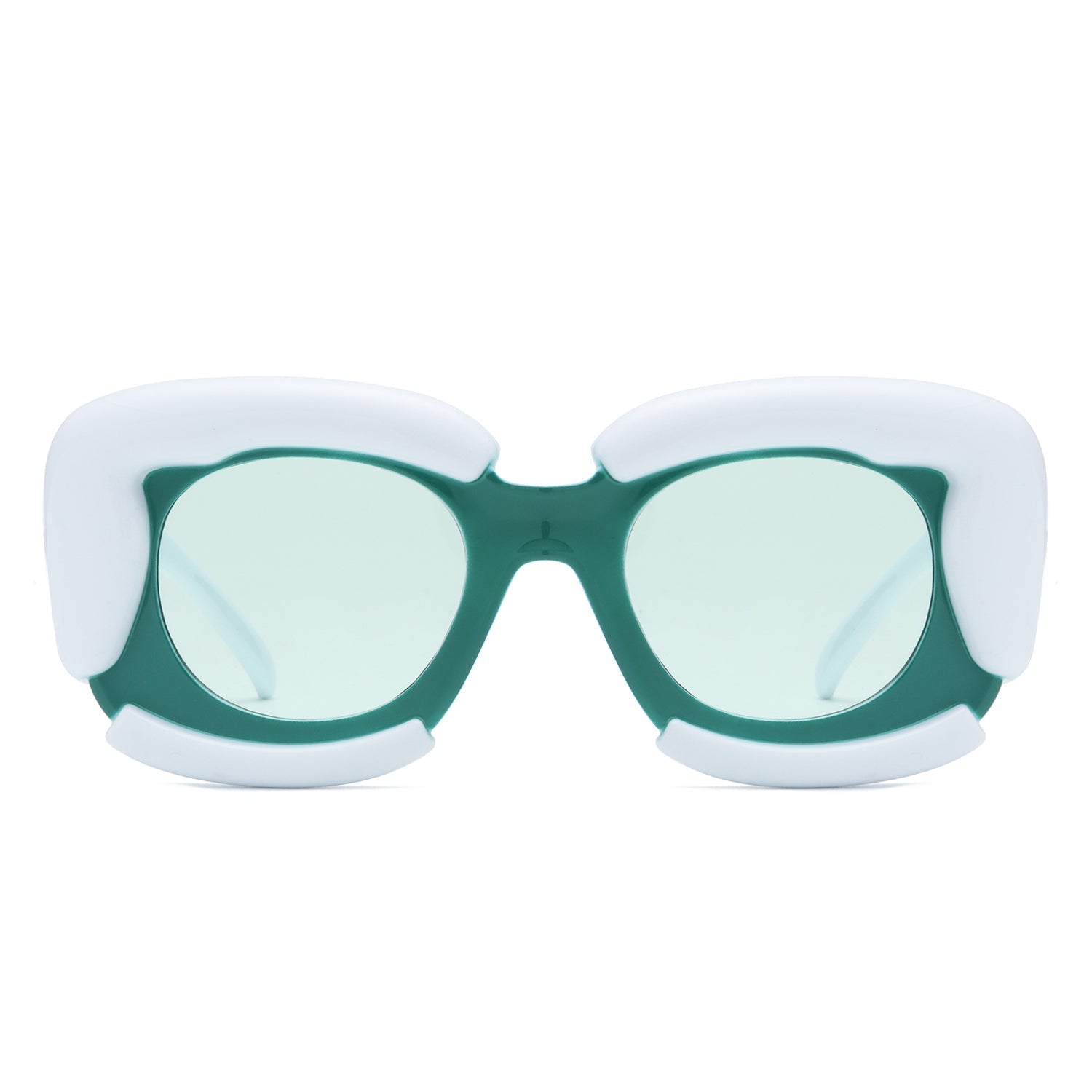 Twirl - Square Geometric Irregular Chunky Fashion Futuristic Sunglasses