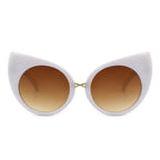 Iridessa - Women Mod Retro High Pointed Oversize Fashion Cat Eye Sunglasses