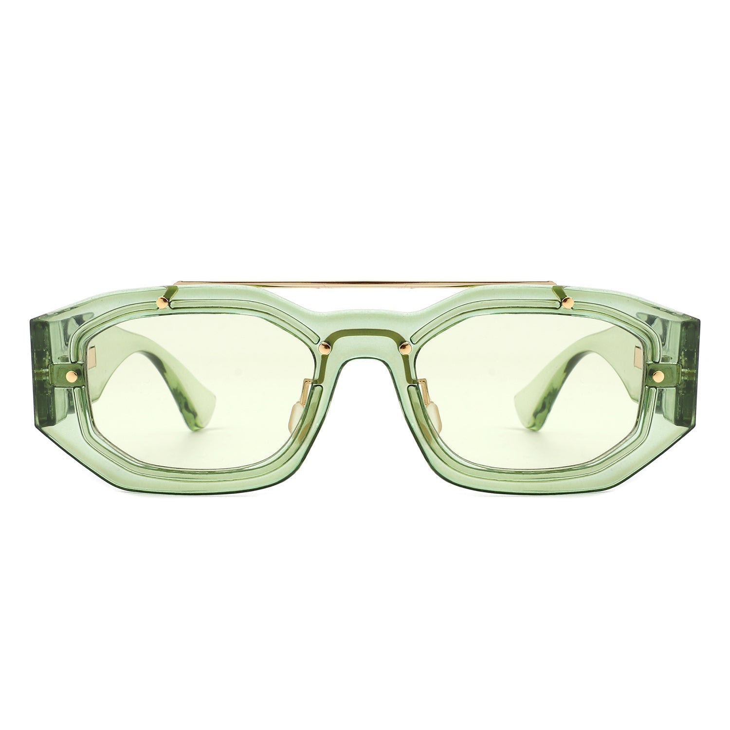 Xanadusk- Geometric Retro Irregular Brow-Bar Square Fashion Sunglasses