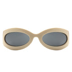 Albion - Oval Wrap Around Retro Round Fashion Sunglasses