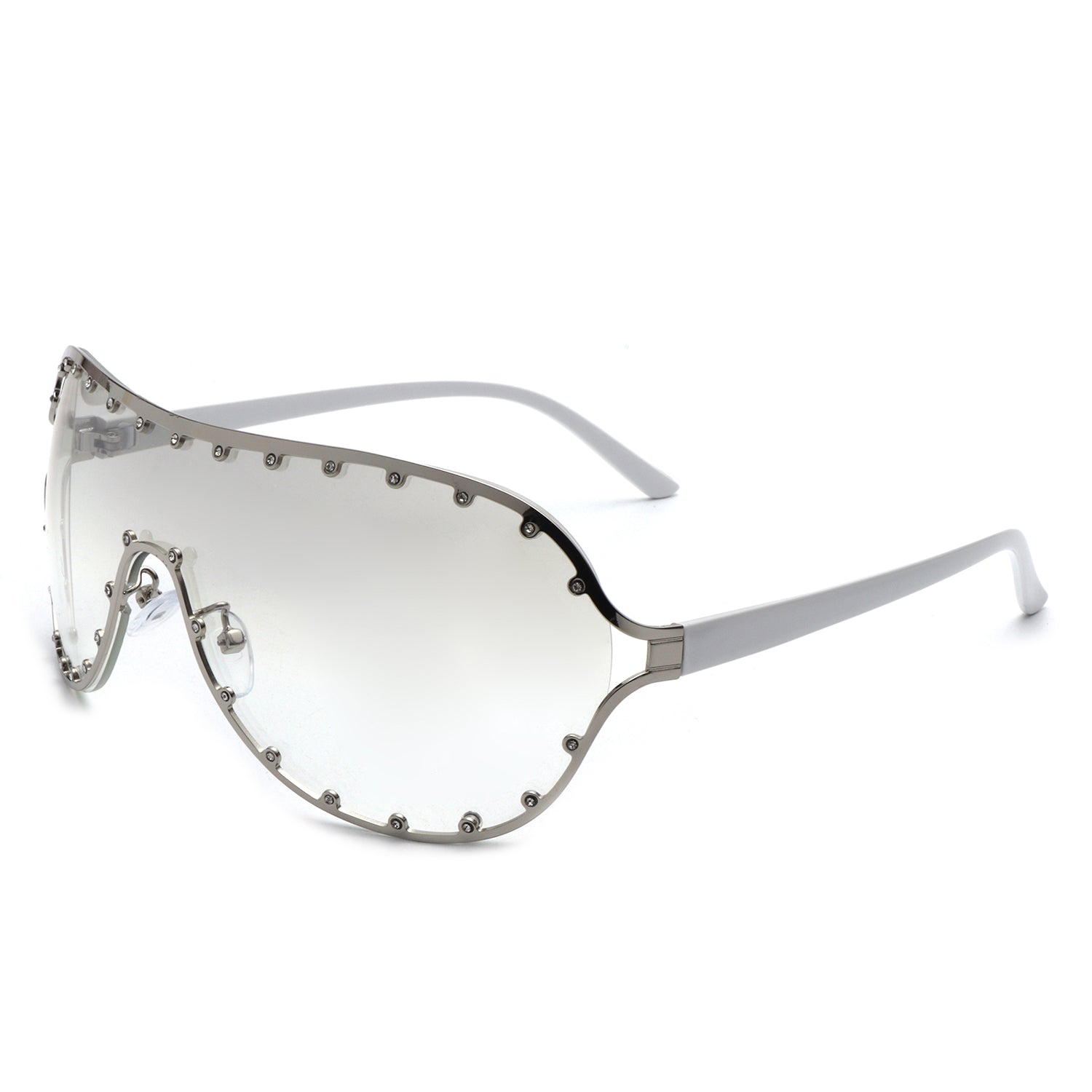 Evanesce - Oversize Rhinestone Design Fashion Women Aviator Sunglasses
