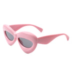 Vexa - Fashion Trendy Cat-eye Thick Frame Sexy Lip Sunglasses