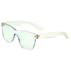 LEMOORE | Retro Flat Lens Candy Color Square Rimless Tinted Colorful Lenses Sunglasses