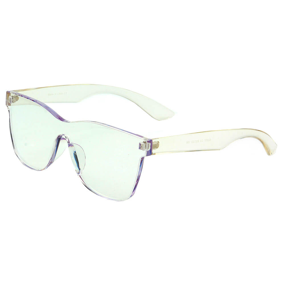 LEMOORE | Retro Flat Lens Candy Color Square Rimless Tinted Colorful Lenses Sunglasses