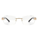 Hailstorm - Rectangle Retro Rimless Tinted Frameless Fashion Square Sunglasses
