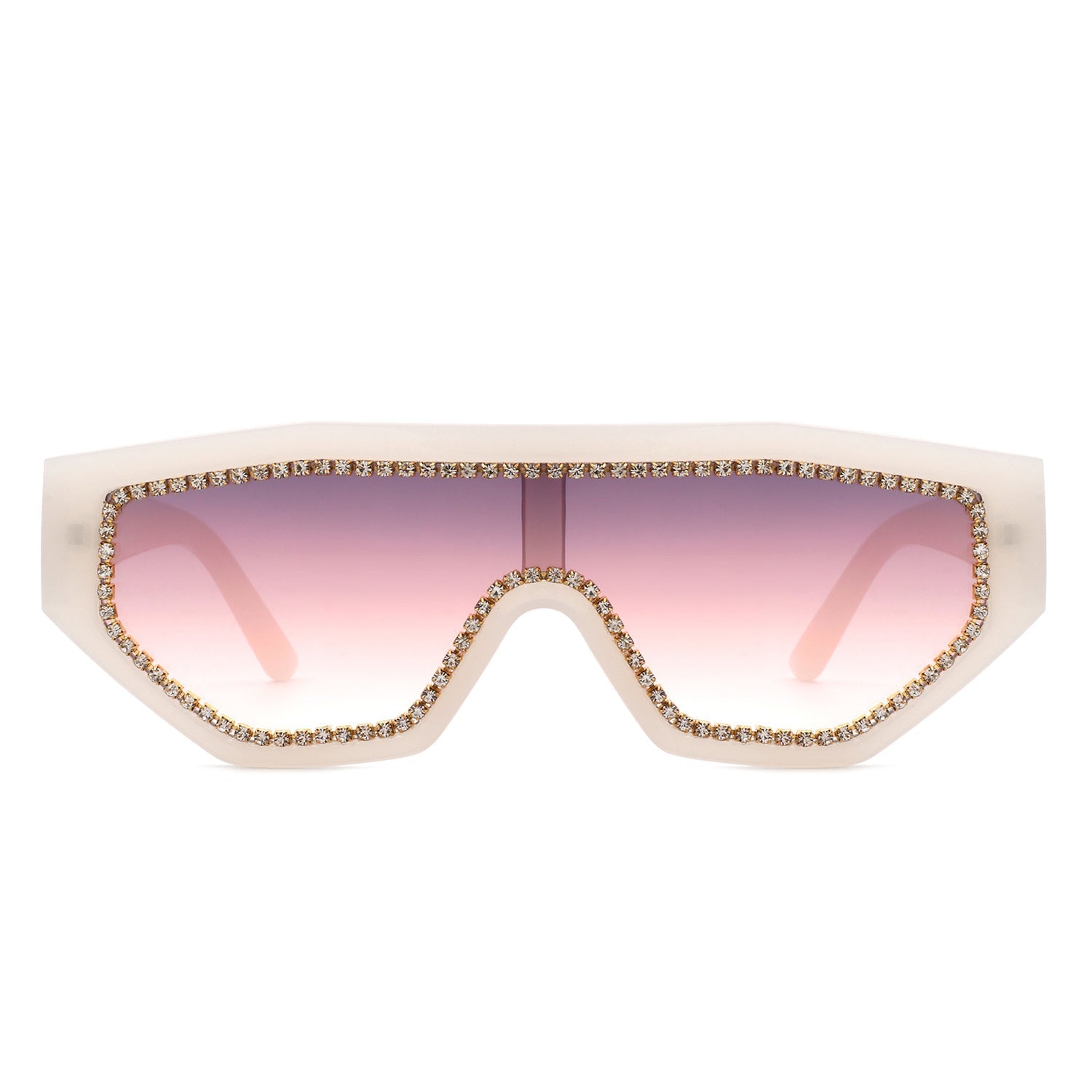 Goldleaf - Geometric Oversize Glitter Square Fashion Women Sunglasses