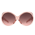Radiant - Oversized Round Wrap-Around Fashion Women's Sunglasses
