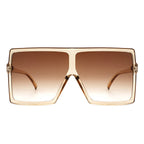 Zenithia - Square Oversize Women Flat Top Fashion Sunglasses